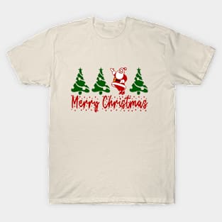 Santa Merry Christmas with Christmas Trees T-Shirt